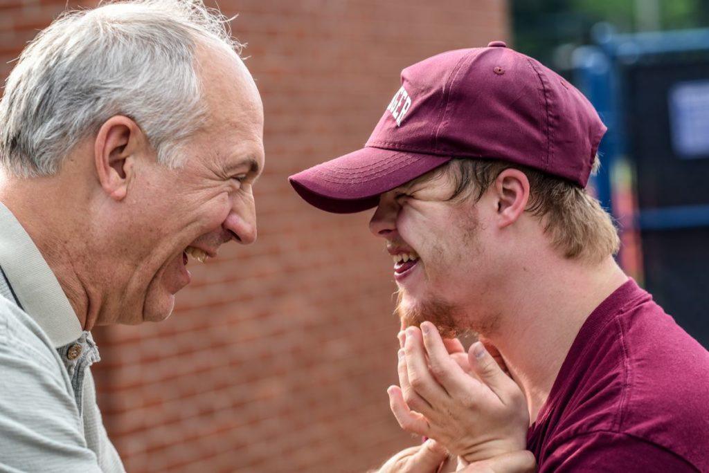 Father and Son Smiling