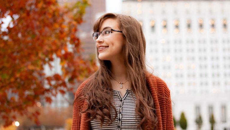 Girl With Braces Smiling