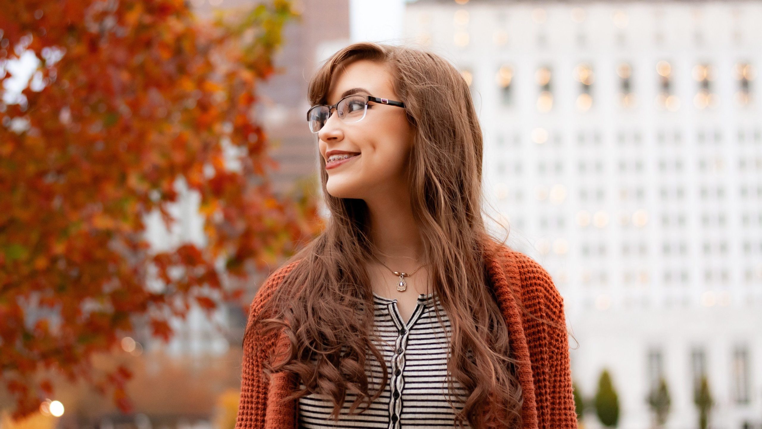 Girl With Braces Smiling